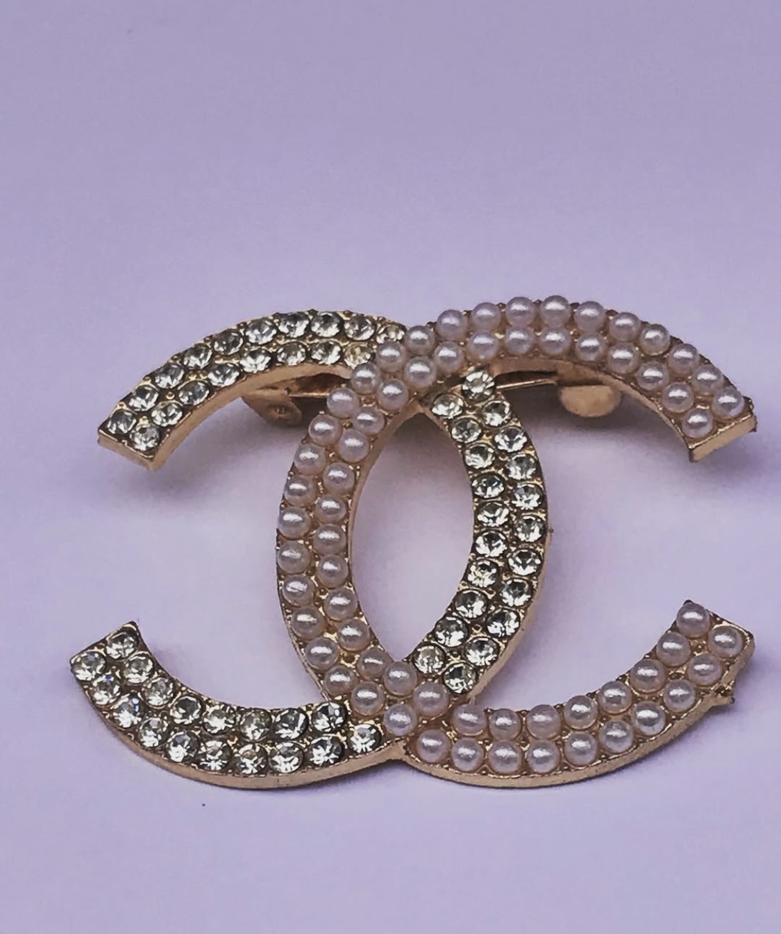 CC Lettered brooch